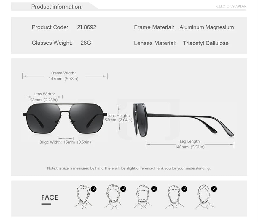 Fashionable Photochromic Polarized Sunglasses for Men & Women