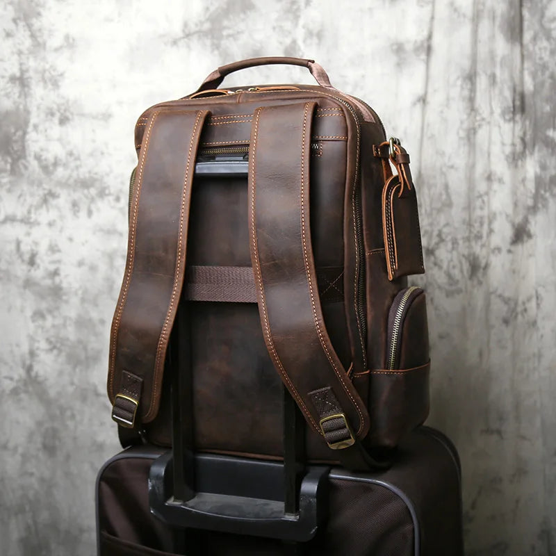 Stylish Retro Genuine Leather Men's Backpack | Travel Companion
