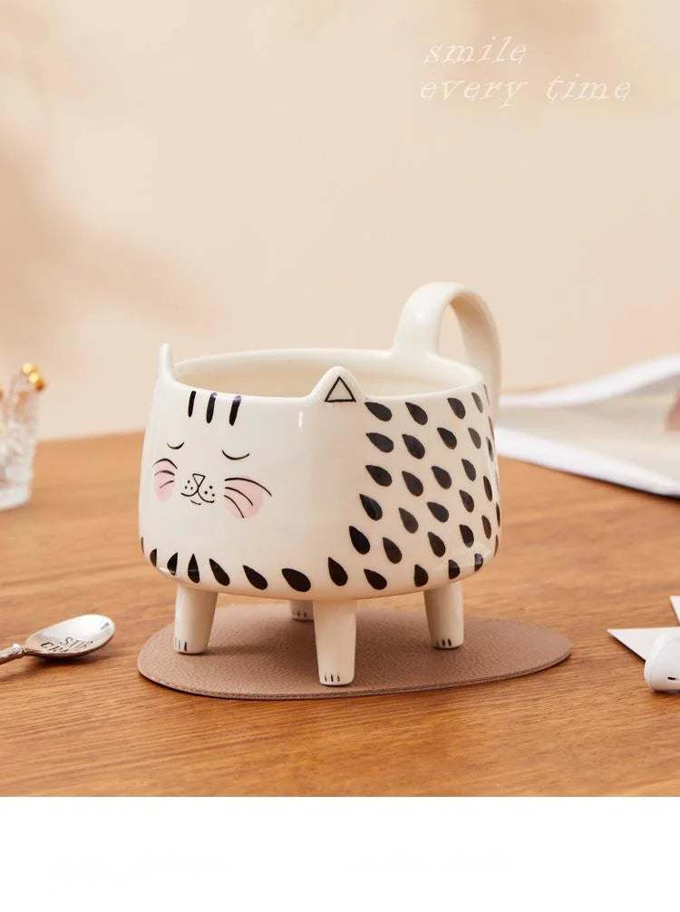Cat Mug with 4 Legs | Cute Ceramic Coffee Mug for Cat Lovers