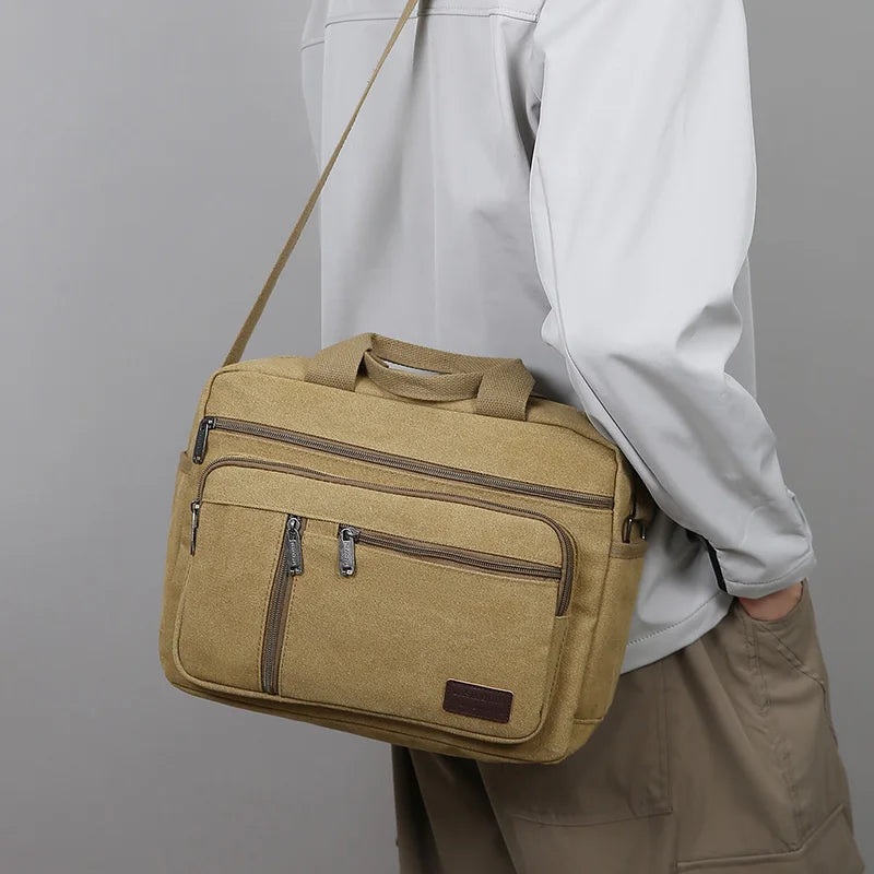 Men's Casual Canvas Shoulder Bag | Lightweight Crossbody Tote