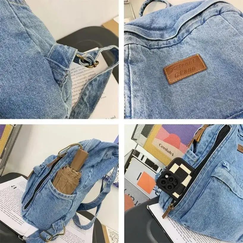 Trendy Denim Backpack for Students | Durable & Stylish Design
