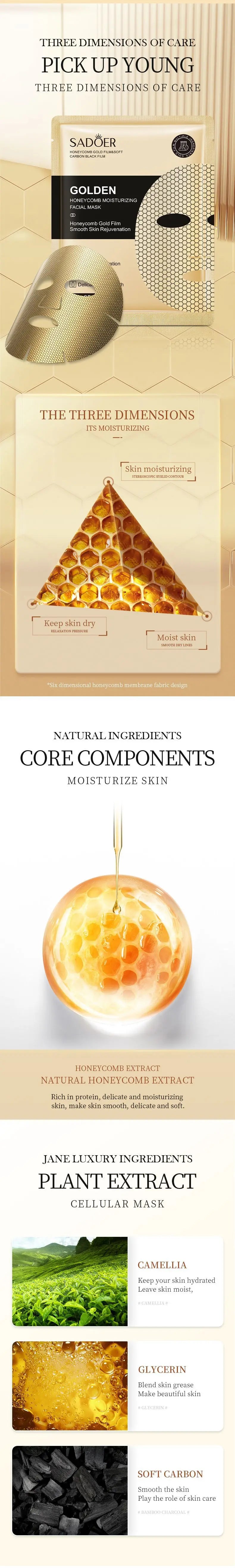 24K Golden Face Masks | Rejuvenating Moisturizing Skincare