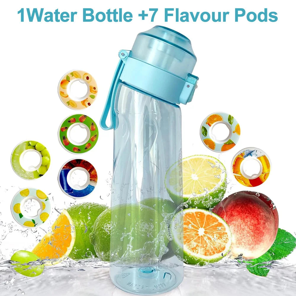 650ML BPA Free Sports Air Water Bottle | Flavor Pods Included