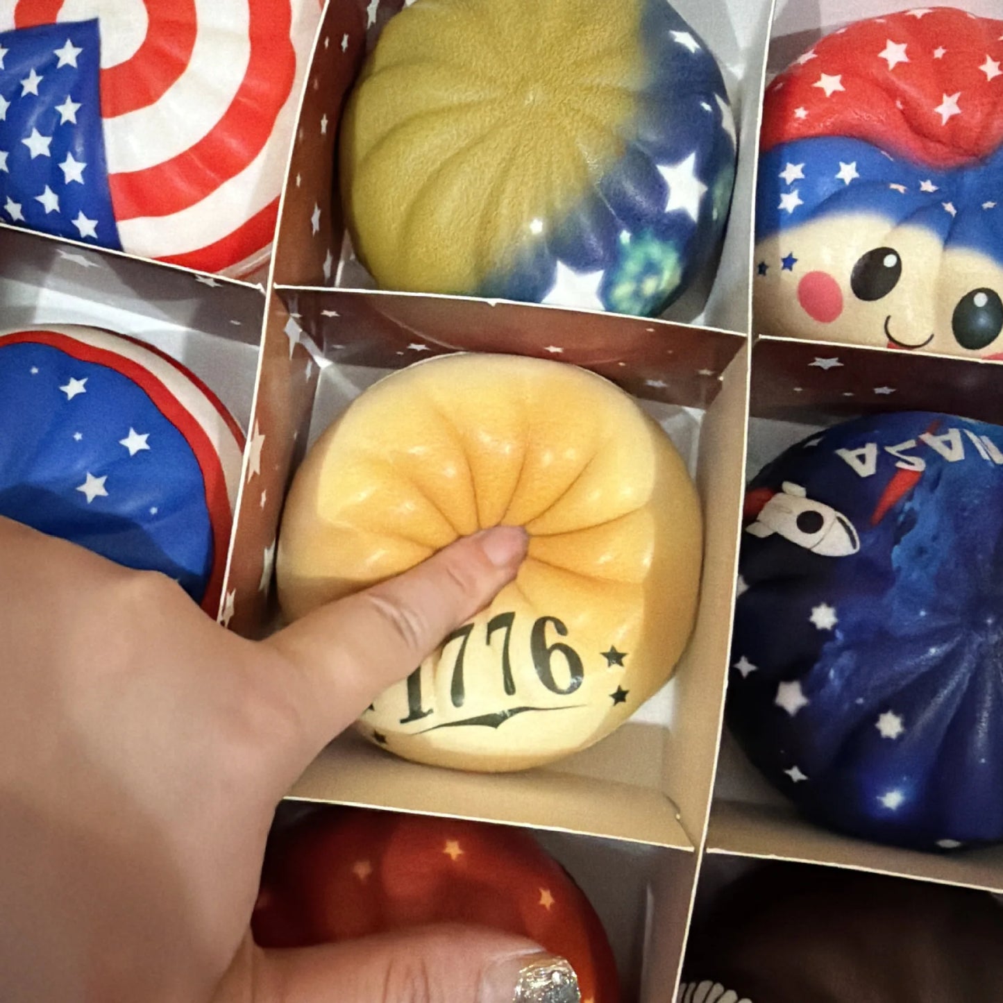 250th USA Anniversary Liberty Dumplings 12pc Gift Set 1776-2026 Eagle Statue Squishy Toy Independence Day Commemorative Gift