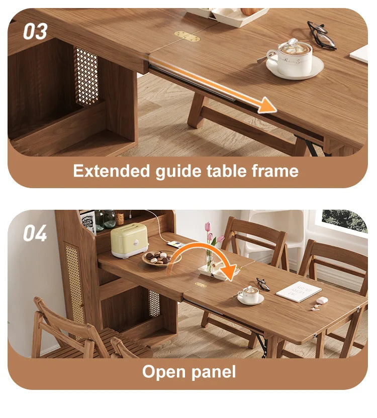 Modern Retractable Folding Dining Table | Space Saving Design