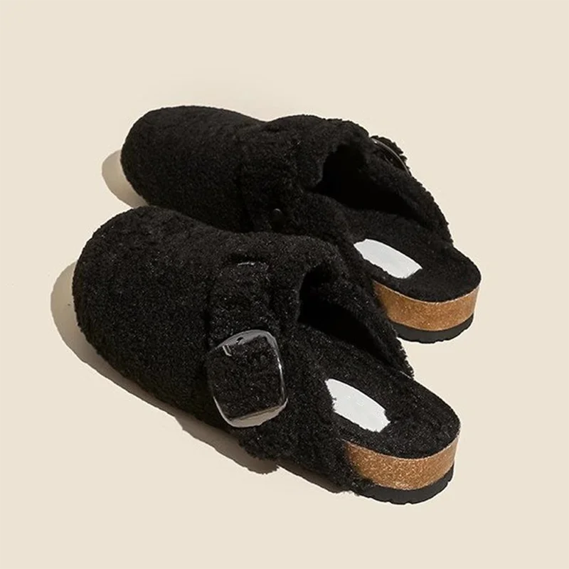 Women's Warm Faux Lamb Wool Mules Slippers for Ultimate Comfort