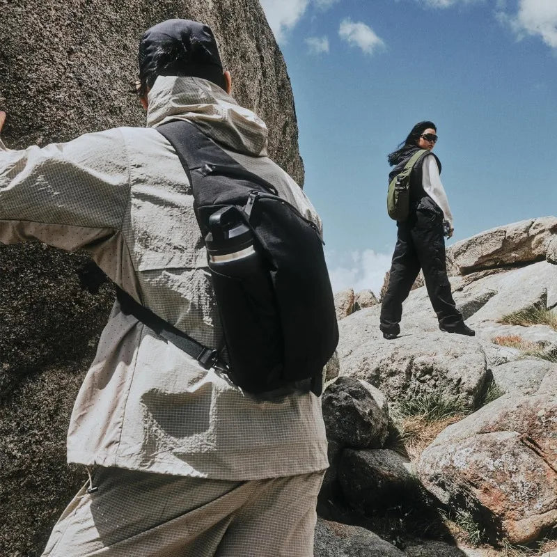 Right Shoulder Chest Bag - Versatile Sling Backpack with Water Bottle Pocket