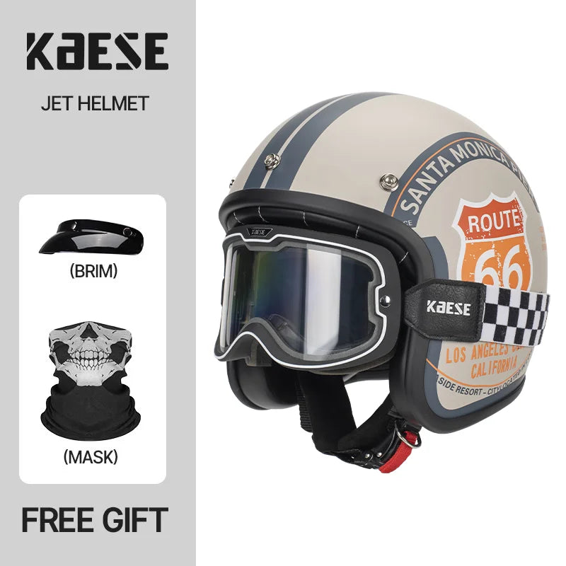 DOT Approved Vintage Motorcycle Helmet | Open Face Riding Gear