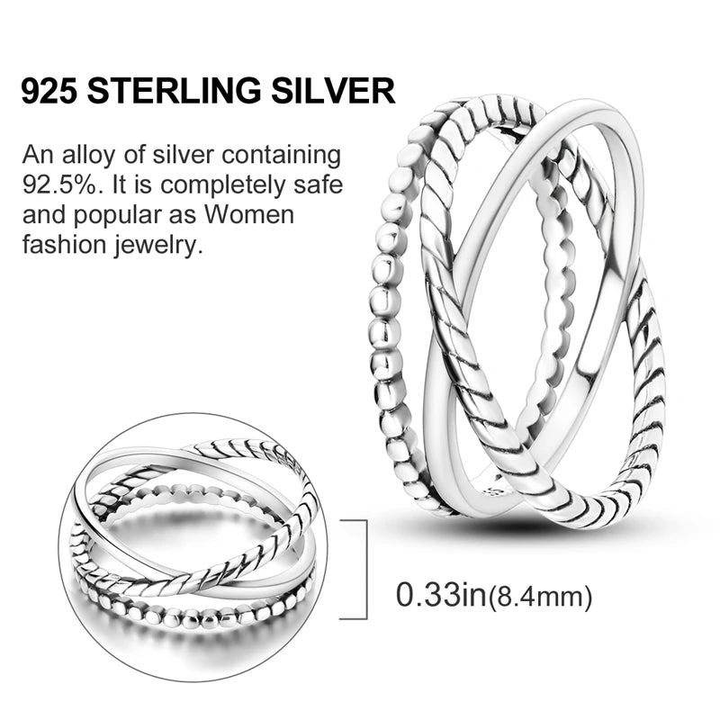 High-Quality 925 Sterling Silver Infinite Love Ring for Women
