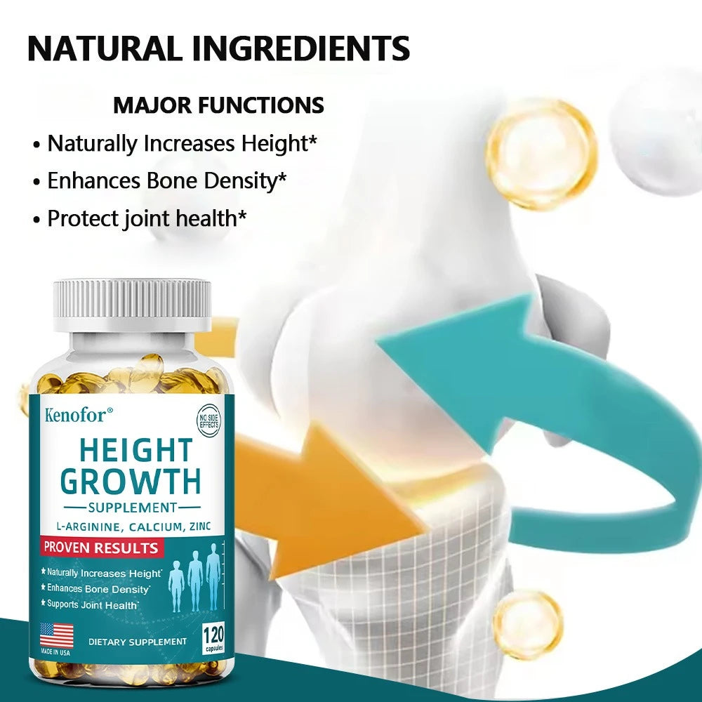Natural Height Growth Calcium Vitamin D Capsules for Adults