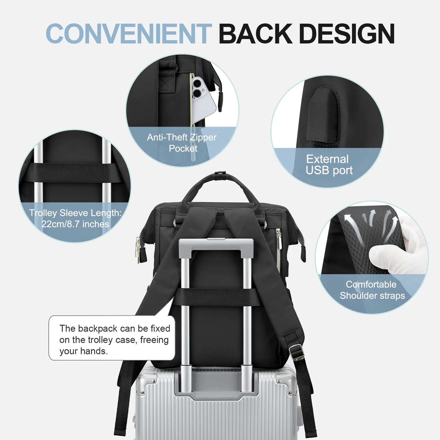Stylish Water Resistant Laptop Backpack for Women | Perfect Travel Gear