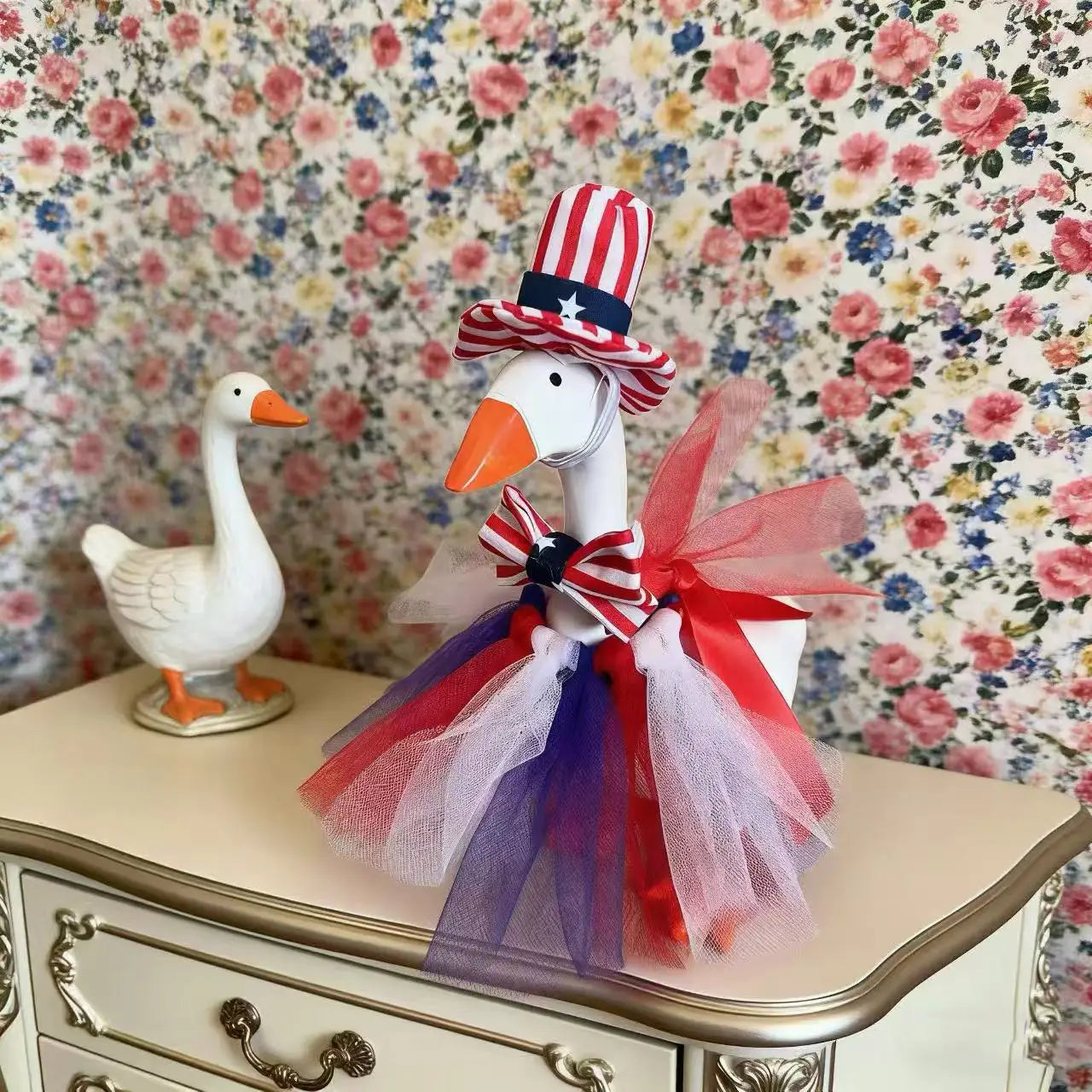 Patriotic 4th of July Mini Goose Costume | Desktop Independence Decor