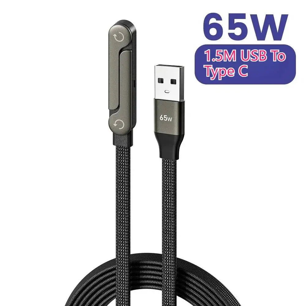 USB Type C Flat Charger Cable with Kickstand | 240W Charging