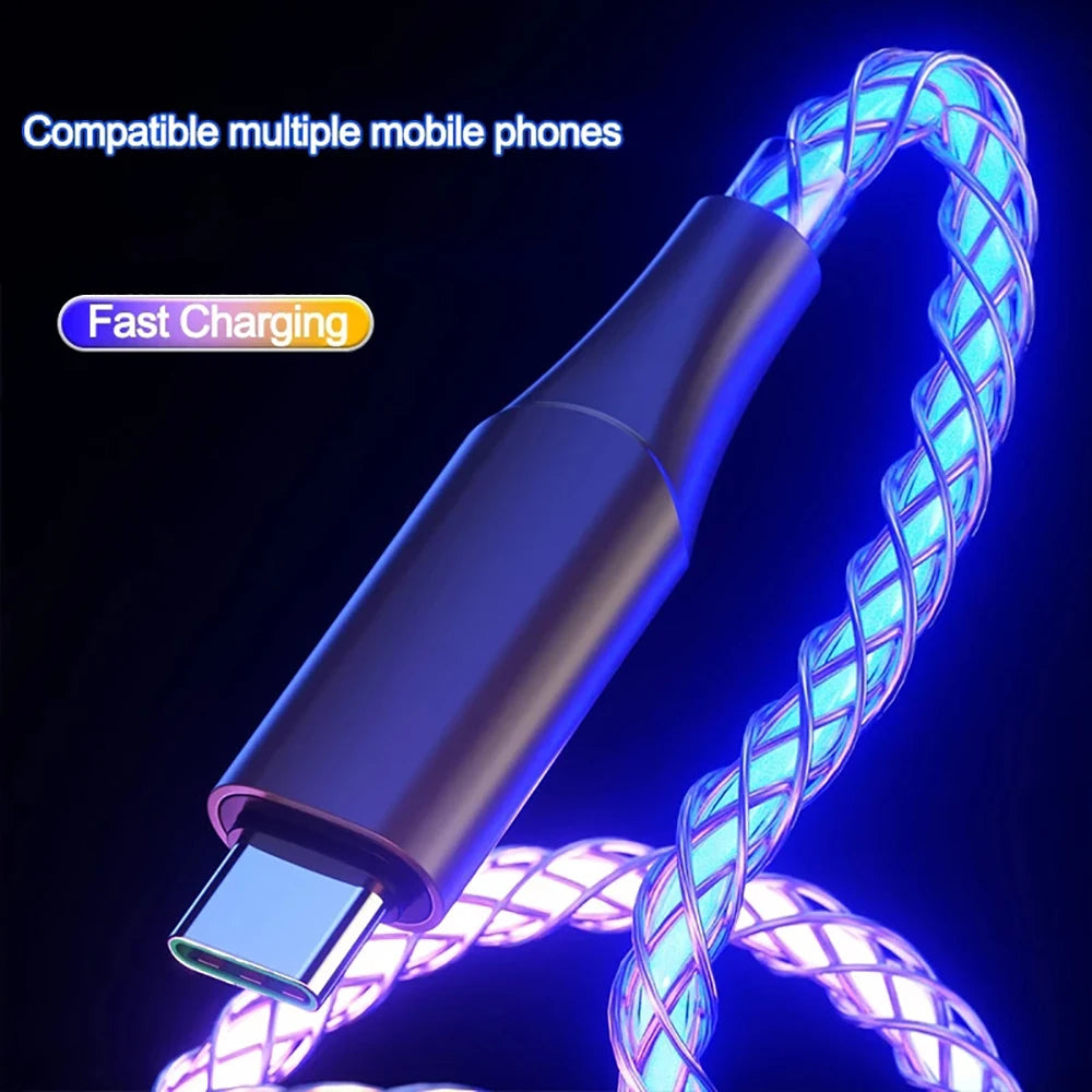 RGB Glowing Super Fast Charging Data Cable USB A to Type C