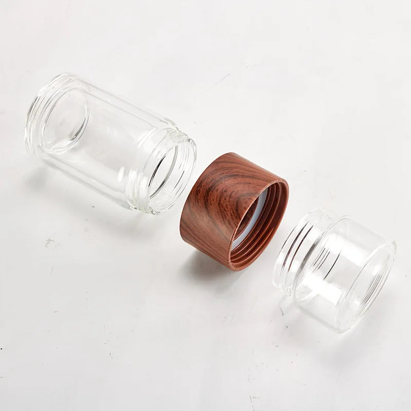 Eco-Friendly Double Glass Water Bottle with Infuser | Stylish Drinkware