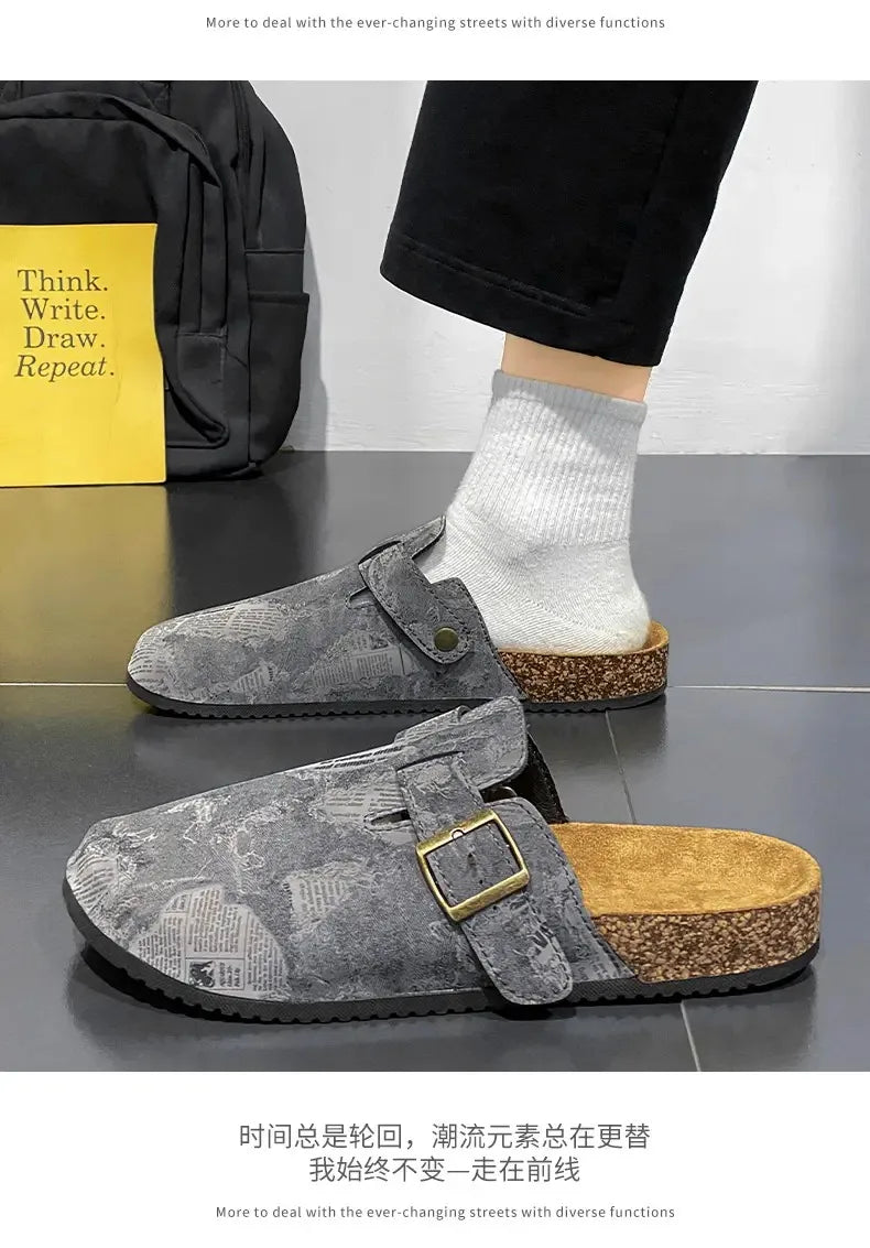 Men's Suede Mules Slippers | Comfortable Clogs with Arch Support