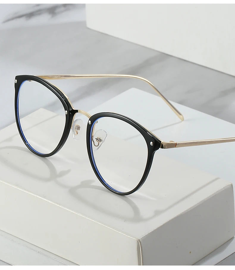 Stylish Anti-Blue Light Glasses | Round Metal Eyewear for All 2026