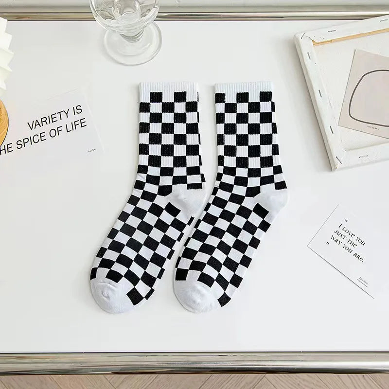 Unisex Checkboard Fashion Socks | Trendy Streetwear Essentials