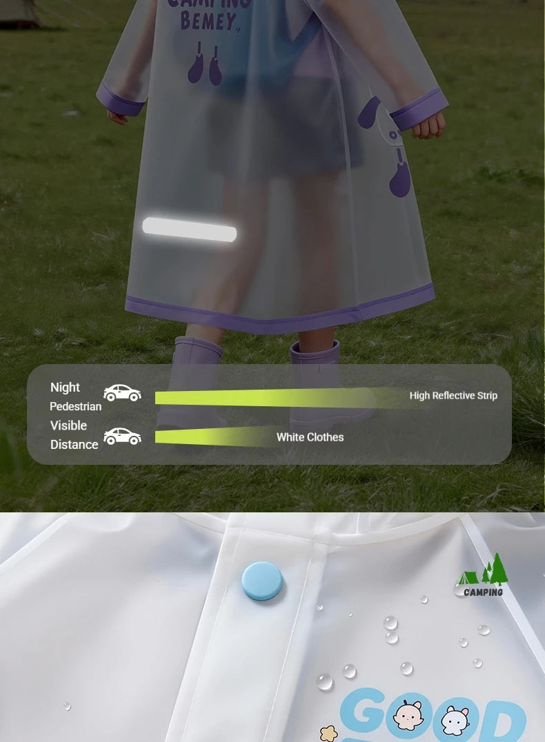 Boys, girls, primary school students special waterproof rainstorm proof 2026 new raincoat with school bag