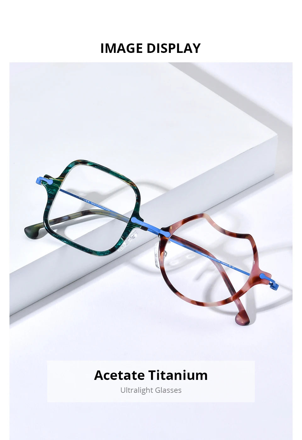 Monturas de gafas unisex cuadradas retro de titanio | Elegantes y duraderas