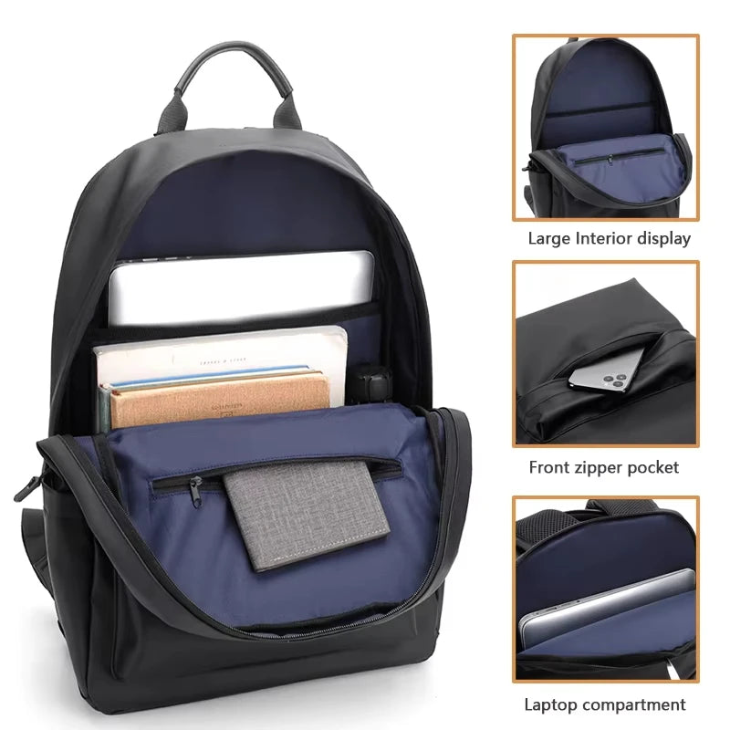 Stylish PU Leather Backpack for Men | Versatile School & Laptop Bag