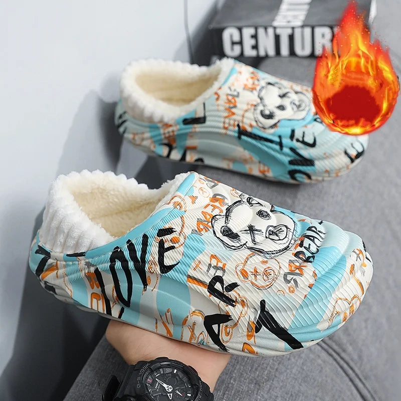 Waterproof Cotton Slippers for Men and Women | Cozy Warm Footwear