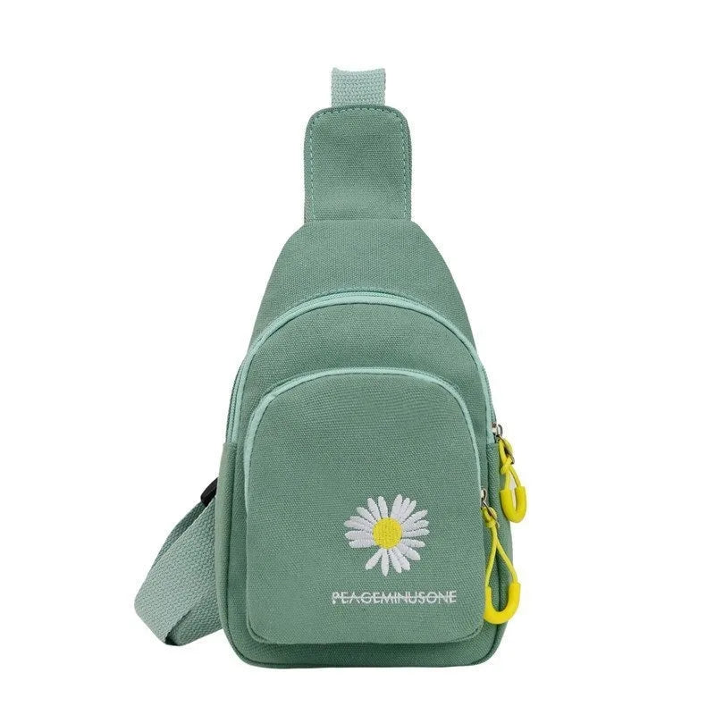 Stylish Embroidered Canvas Chest Bag | Women’s Daily Crossbody Bag