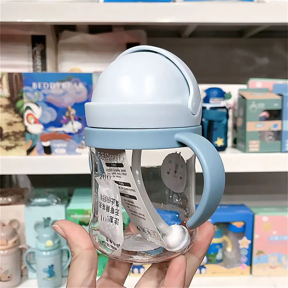 250ML Cartoon Pattern Child Drinking Bottle with Straw