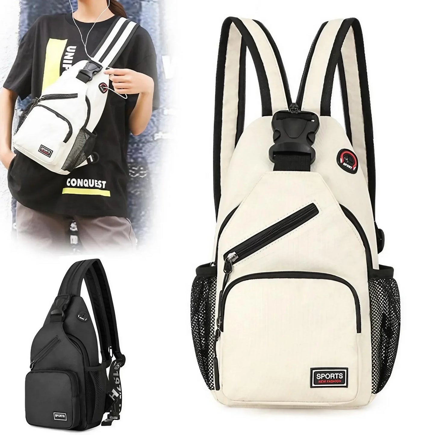 Multi-functional Messenger Backpack with Headphone Hole | Travel Companion