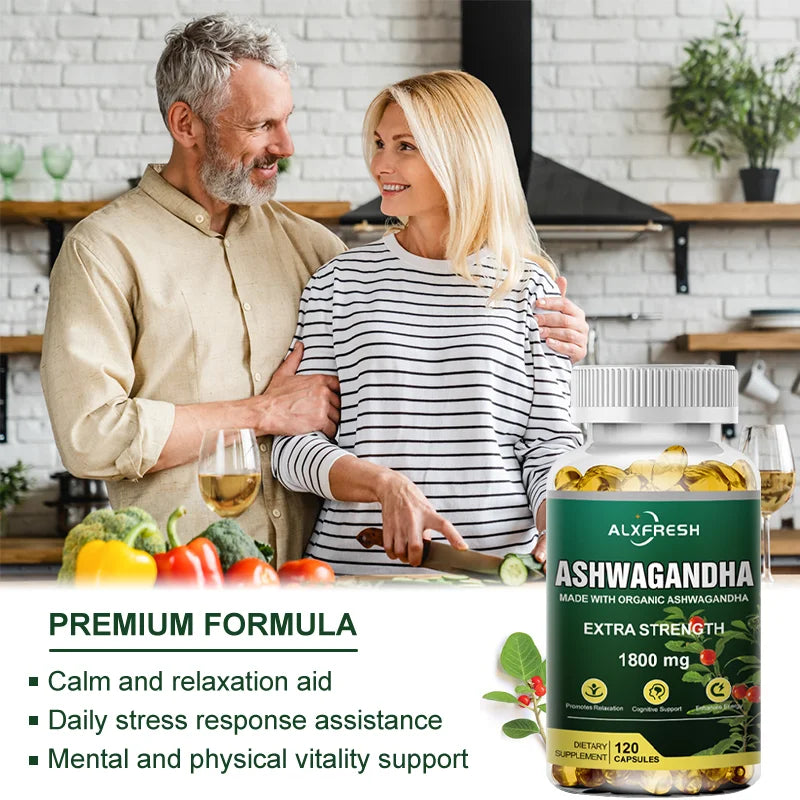 Pure Organic Ashwagandha Extract Capsules | Maximum Strength 1800mg