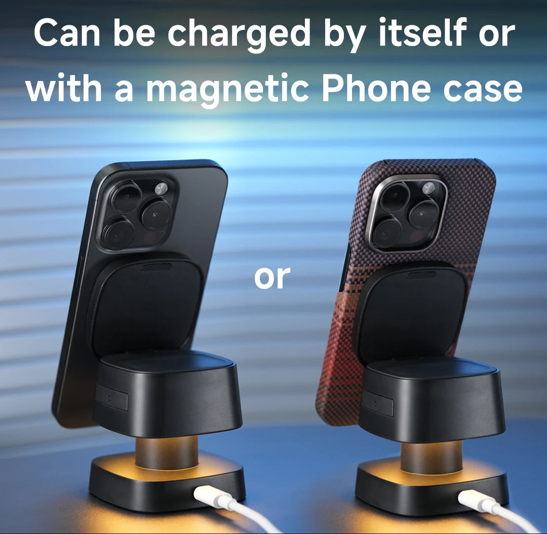 Magnetic 3-in-1 Wireless Charging Station | Fast Charging & Lamp