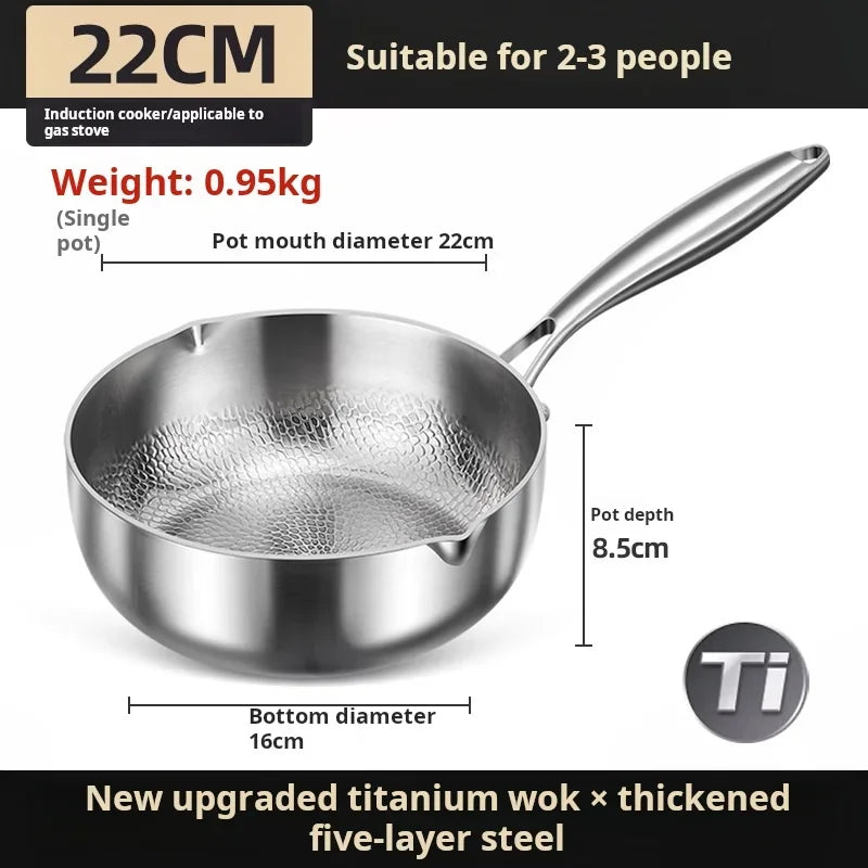 Pure Titanium Non-Stick Small Milk Pot | Ideal Baby Food Cookware