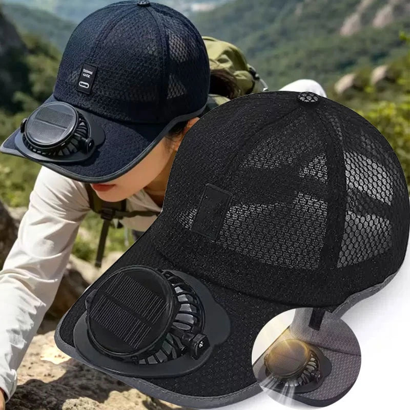 Breathable Mesh Cap with USB Fan | Summer Outdoor Sun Protection