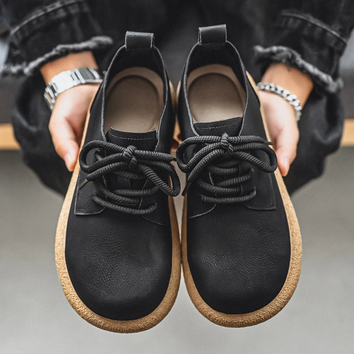Men's Plus Size Retro PU Leather Ankle Shoes | Comfortable Casual Wear