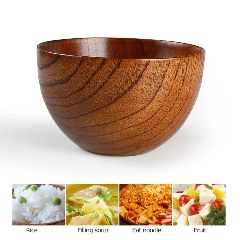 Japanese Style Wooden Bowl | Elegant Natural Tableware