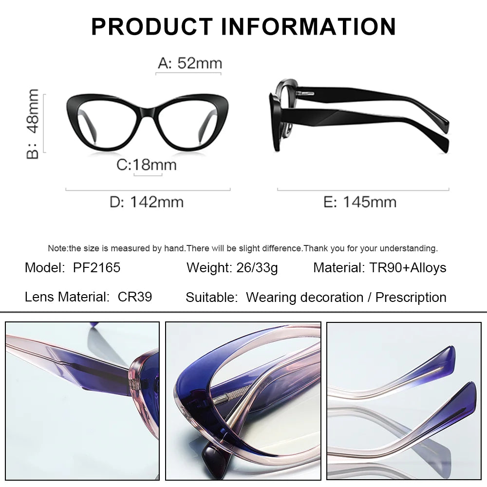 Stylish Retro Cat Eye Prescription Glasses | Anti-Blue Ray Protection