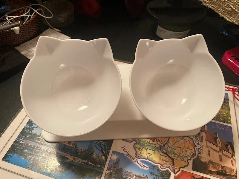 Non-Slip Double Pet Bowl with Stand | Ideal for Cats and Dogs