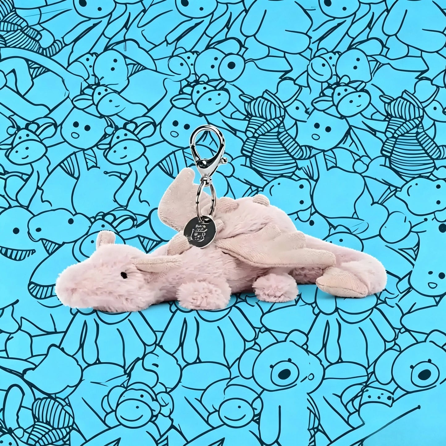 Cute White Dragon Plush Keychain | Soft Stuffed Animal Charm