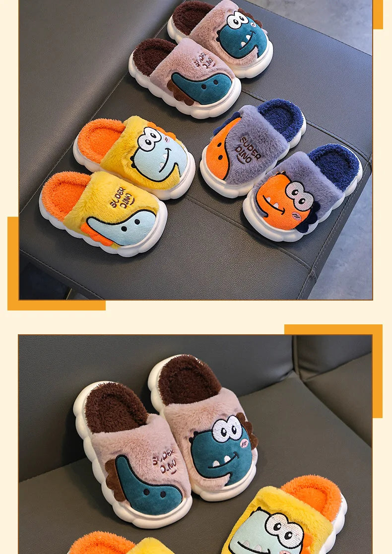Cute Dinosaur Slippers for Kids | Warm and Cozy Indoor Shoes