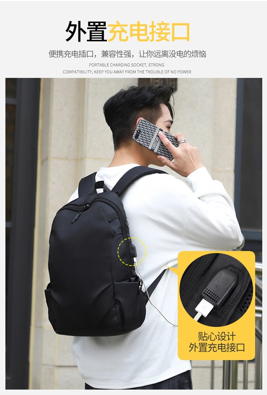 Cute Waterproof Men's Business Laptop Backpack with Cat Print