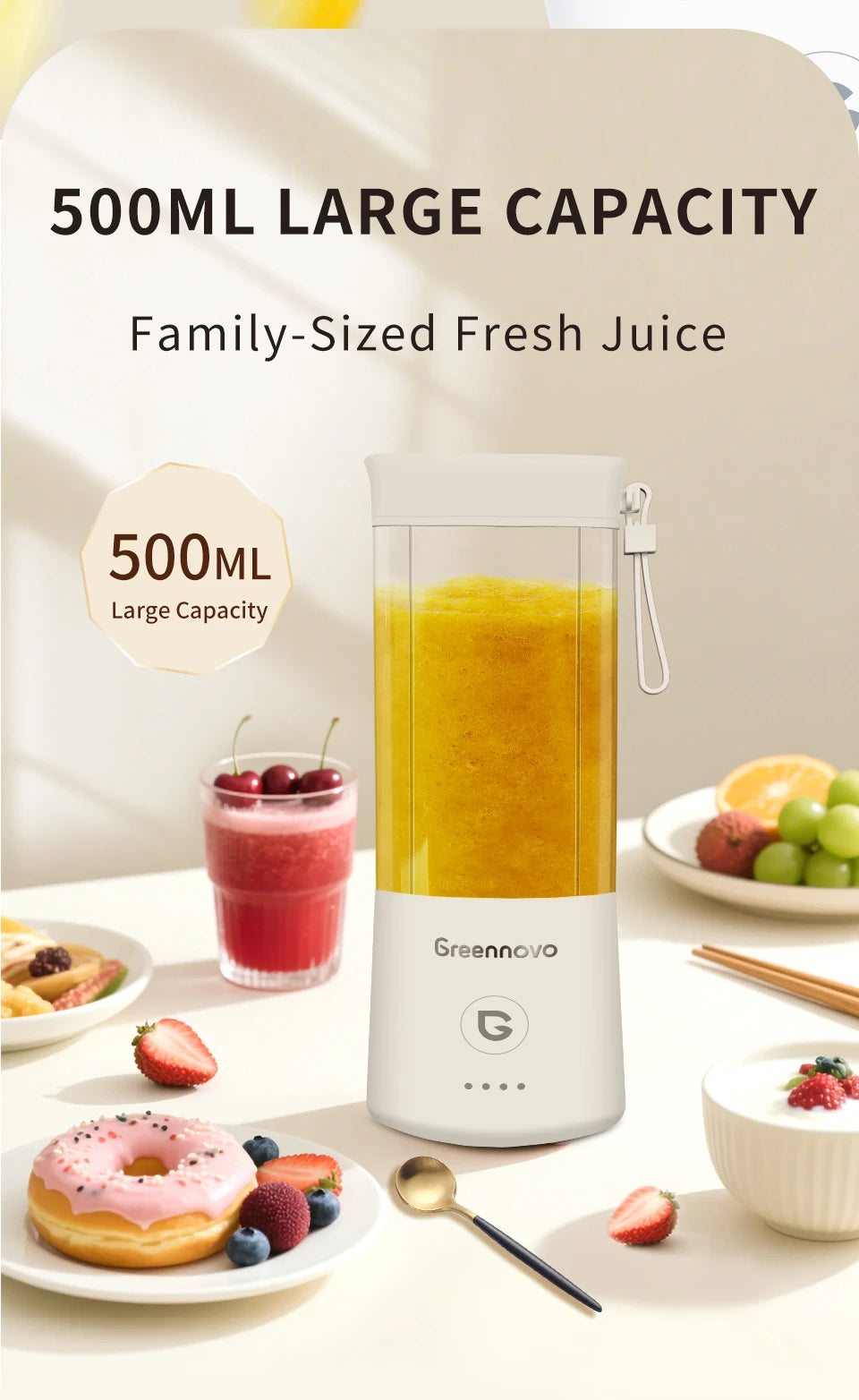Portable Electric Blender | Multifunctional Mini Juicer for Smoothies