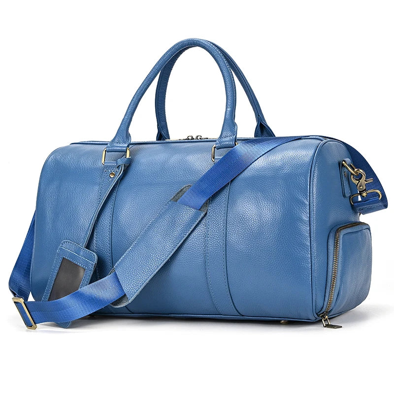 Luxury Genuine Leather Travel Bag for Men & Women | Versatile Duffle