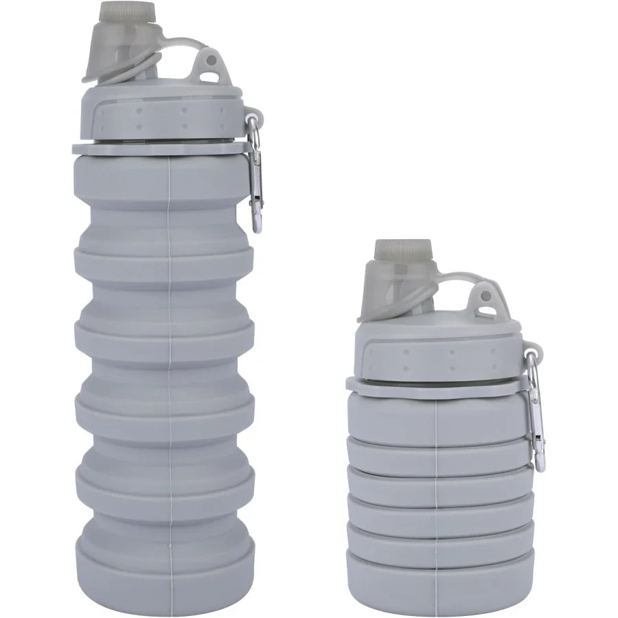 Light Gray Foldable Water Bottle | Reusable Collapsible Design