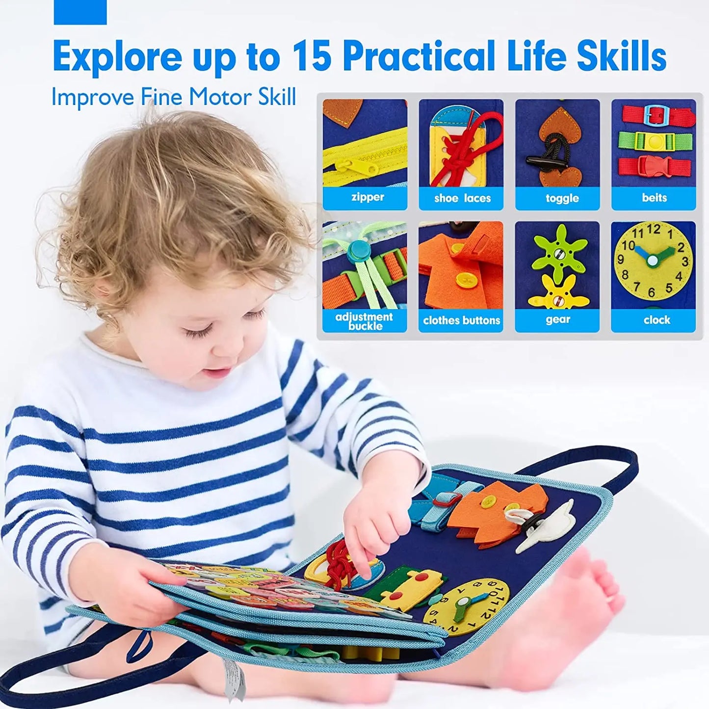 Montessori Busy Board | Toddler Sensory Activity for Skill Development