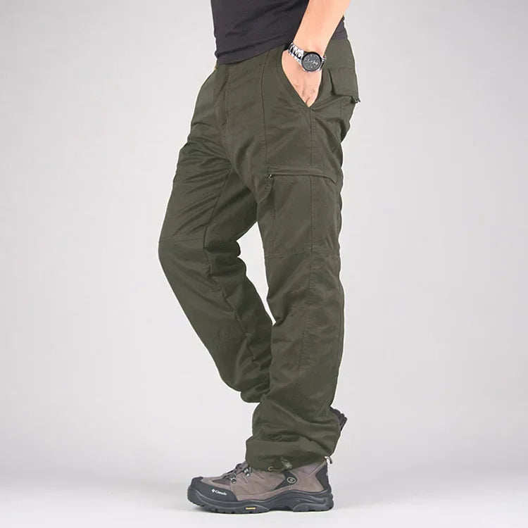 Men's Winter Fleece Cargo Pants | Warm & Casual Outdoor Trousers