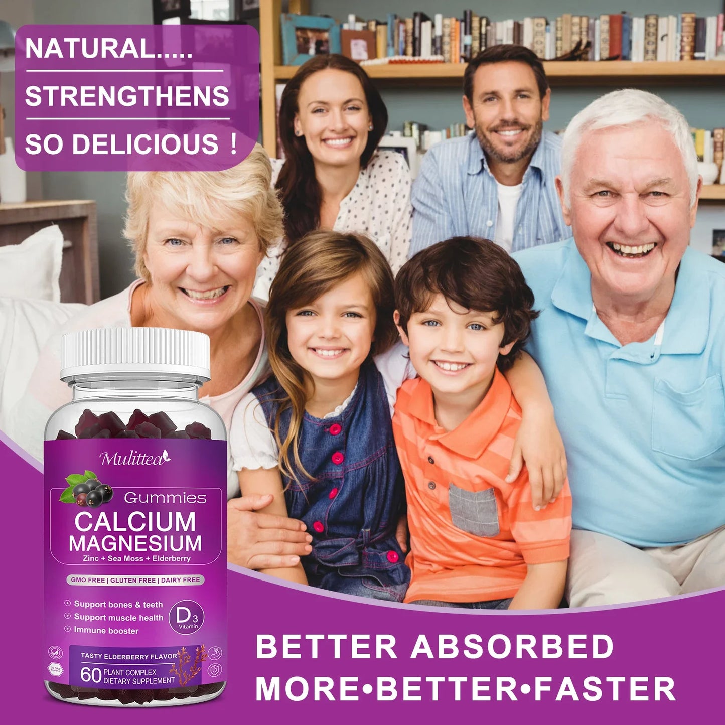 Calcium Magnesium Zinc Gummies for Bone & Immune Health