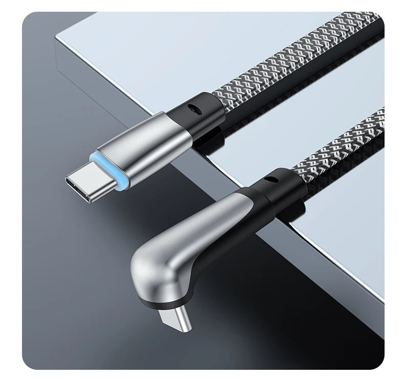 USB C Charger Cable | Flat 90 Degree Type C Charging Cable