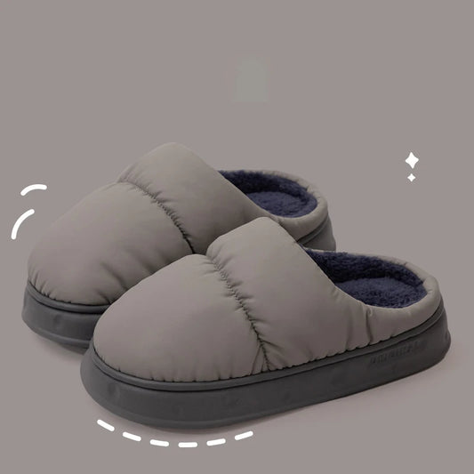Women's Warm Flannel Plush Slippers | Cozy Waterproof Indoor Shoes