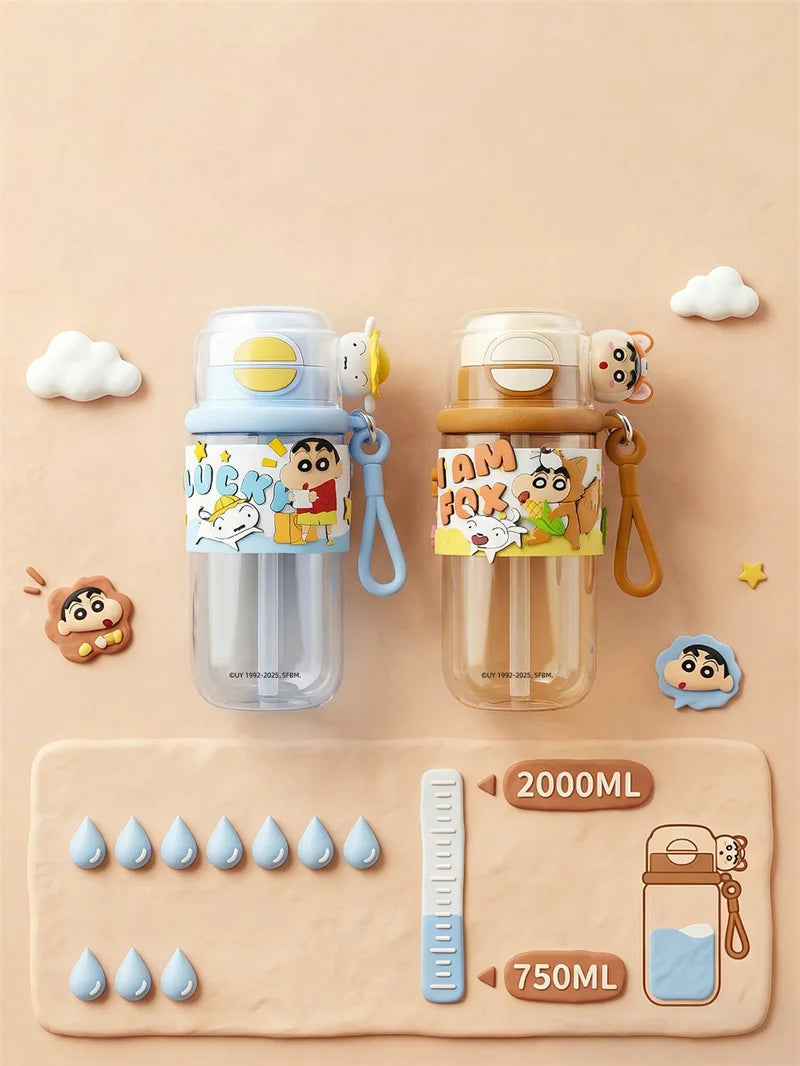 Cute Cartoon Straw Cup for Kids | Leakproof Outdoor Water Bottle