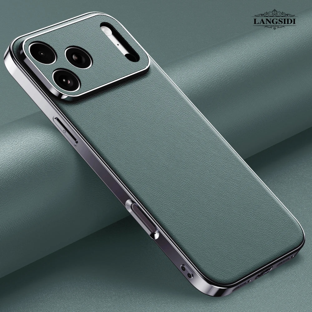 Funda de lujo de piel para iPhone | Protección total de la lente